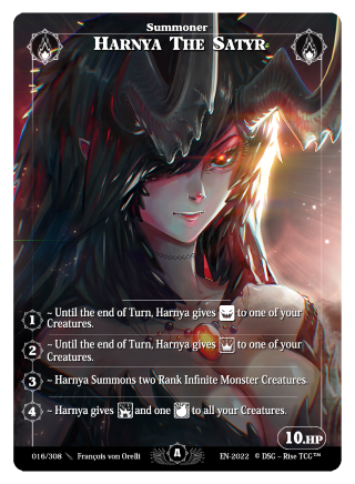 Rise TCG | Alpha édition standard | 016 / 308 | harnya the satyr alt rare