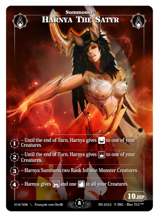 Rise TCG | Alpha édition standard | 016 / 308 | harnya the satyr rare