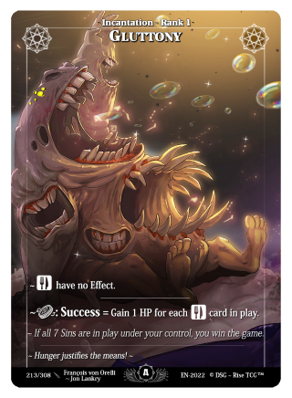 Rise TCG | Alpha édition standard | 213 / 308 | gluttony rare