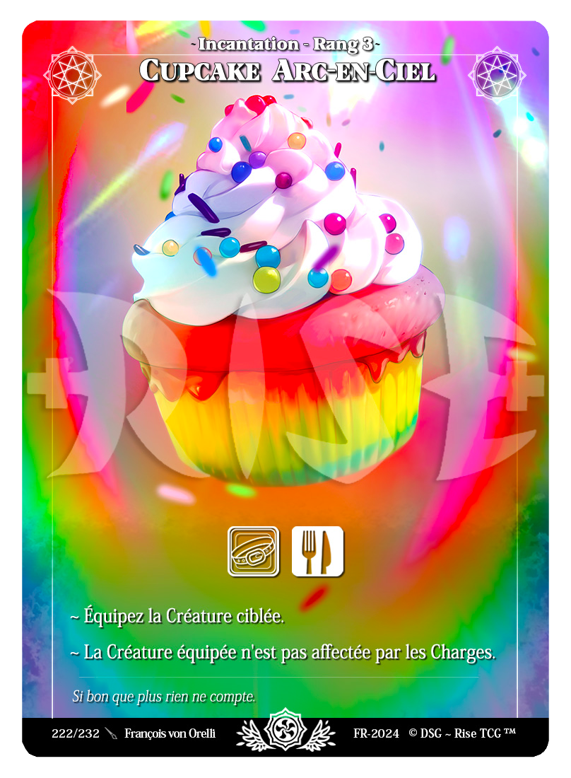 Rise TCG | Candypocalypse édition standard | 222 / 232 | cupcake arc-en-ciel uncommon