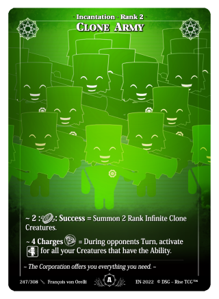 Rise TCG | Alpha édition standard | 247 / 308 | clone army uncommon
