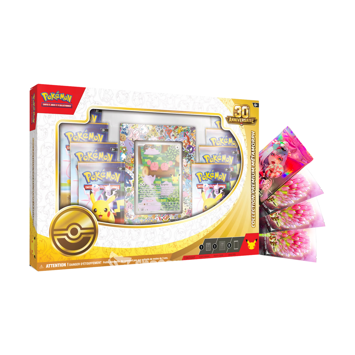 Précommande Bundle | Pokémon 30E Anniversaire Coffret Métamorph | Rise 3 Boosters Beta Anglais & 1 Booster Sample Candypocalypse Français | 🇫🇷