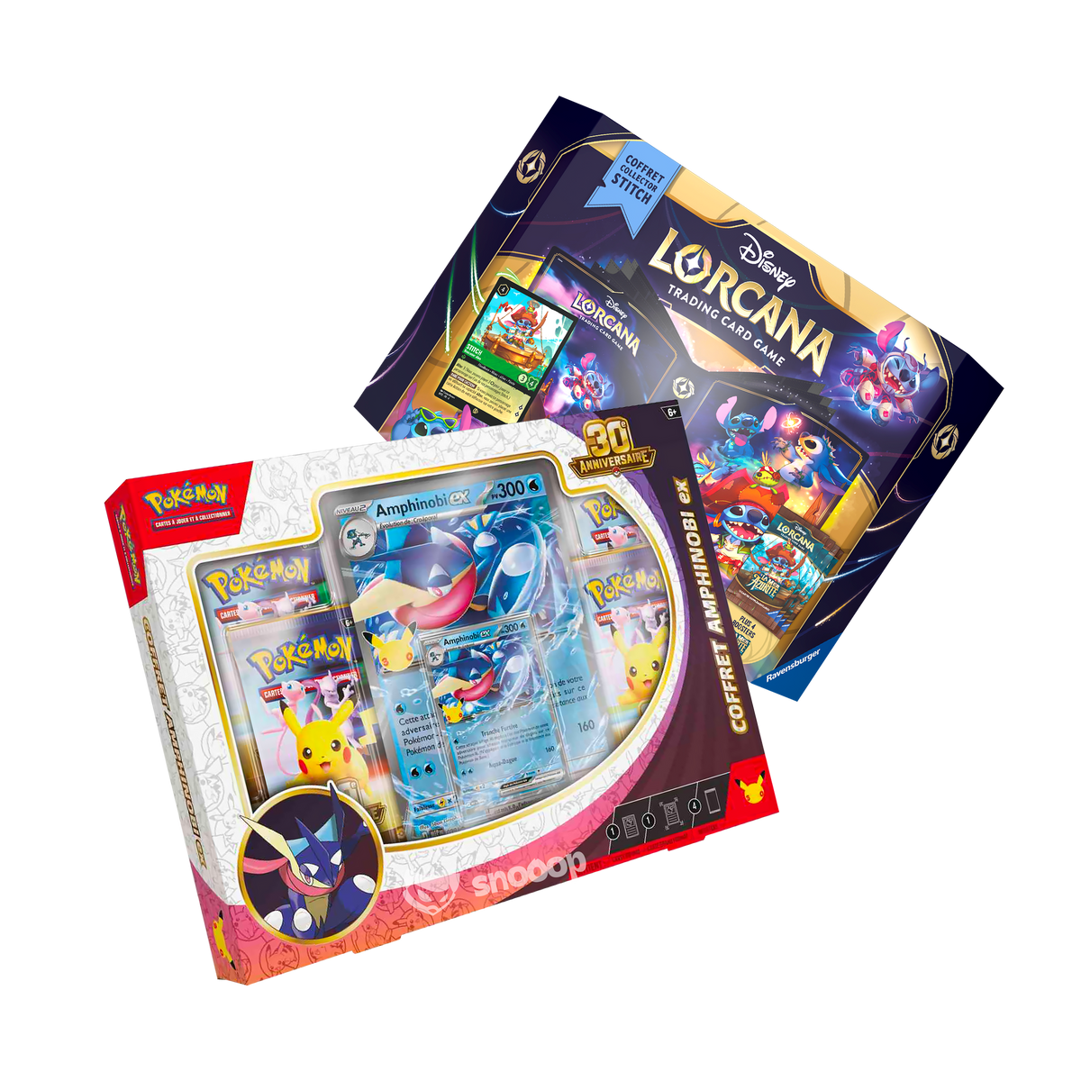Bundle | Pokémon 30E Anniversaire Coffret Amphinobi Ex | Lorcana Coffret Collector Stitch | 🇫🇷