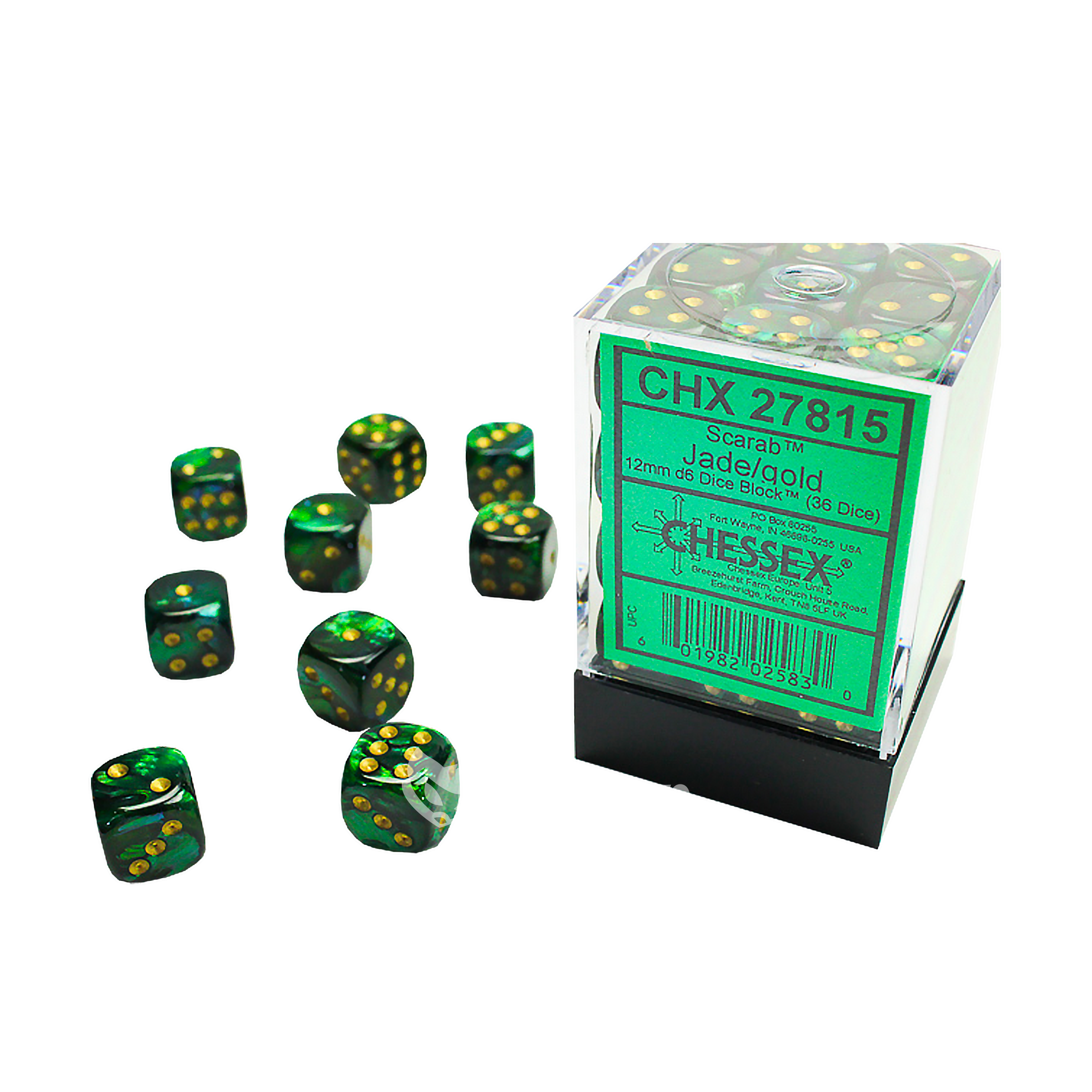 DĂ©s 6 faces | Chessex | Chx 27815 | Scarab Jade Gold | đČđ