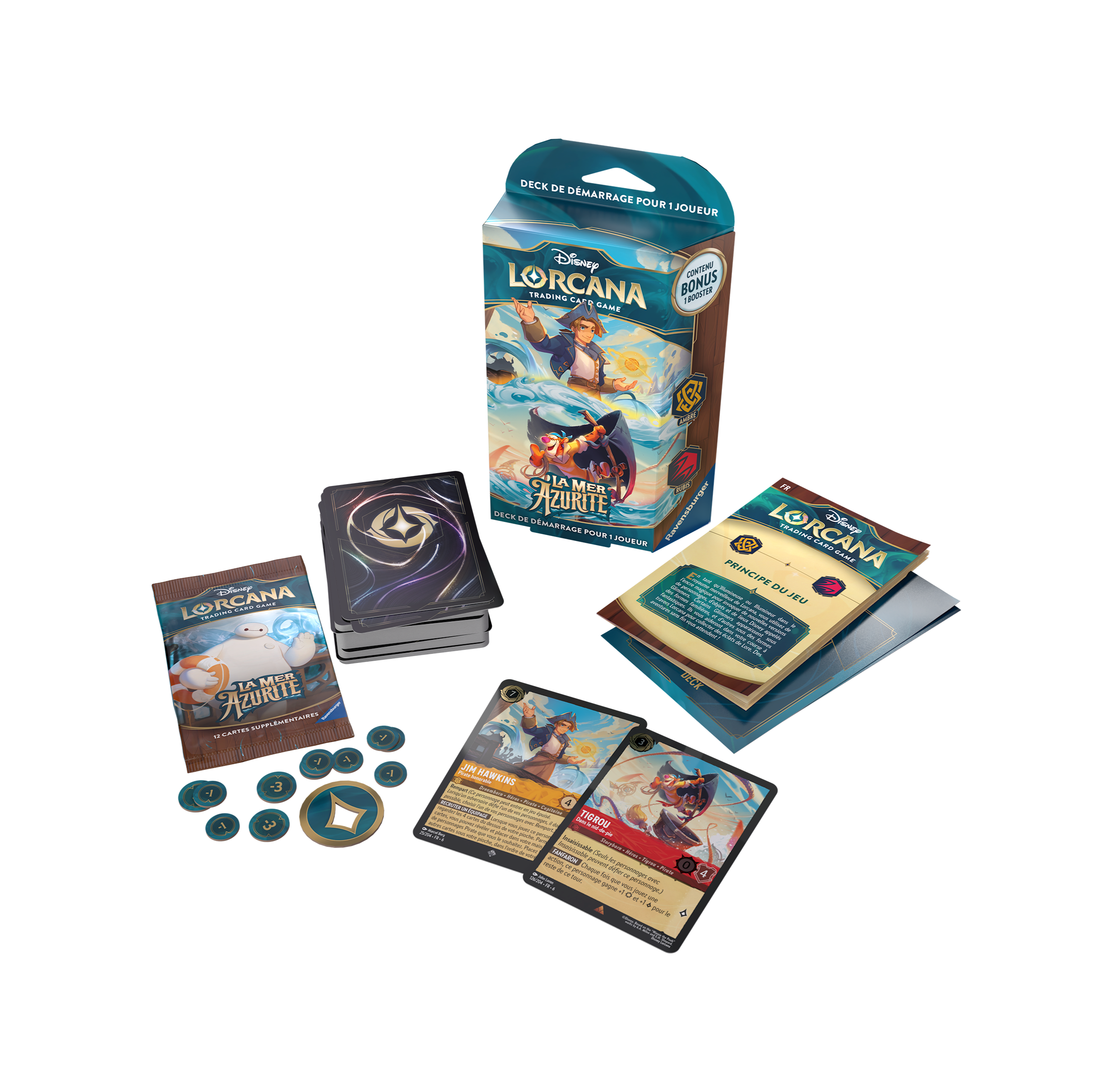 Deck | Lorcana | Chapitre S6 | La Mer Azurite | Lot de 2 (Tigrou / Hawkins et Go Go Tomago / Gadget Hackwrench) | 🇫🇷