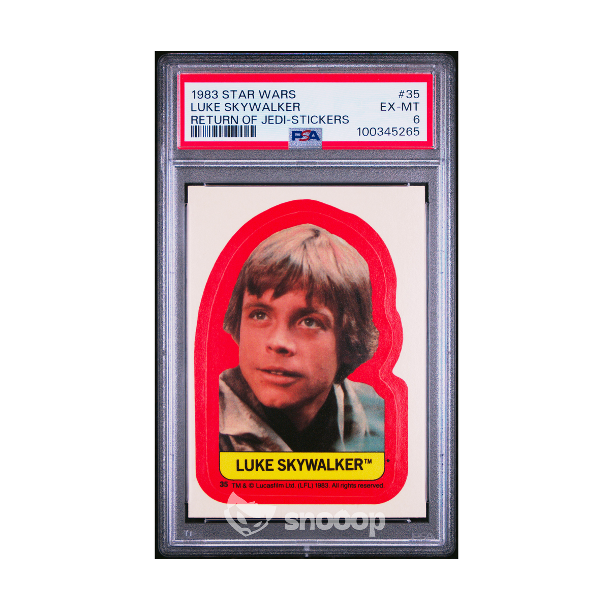 Carte Gradée | Topps | PSA | Luke Skywalkwer Return of Jedi Stickers | PSA 6 | 🇬🇧