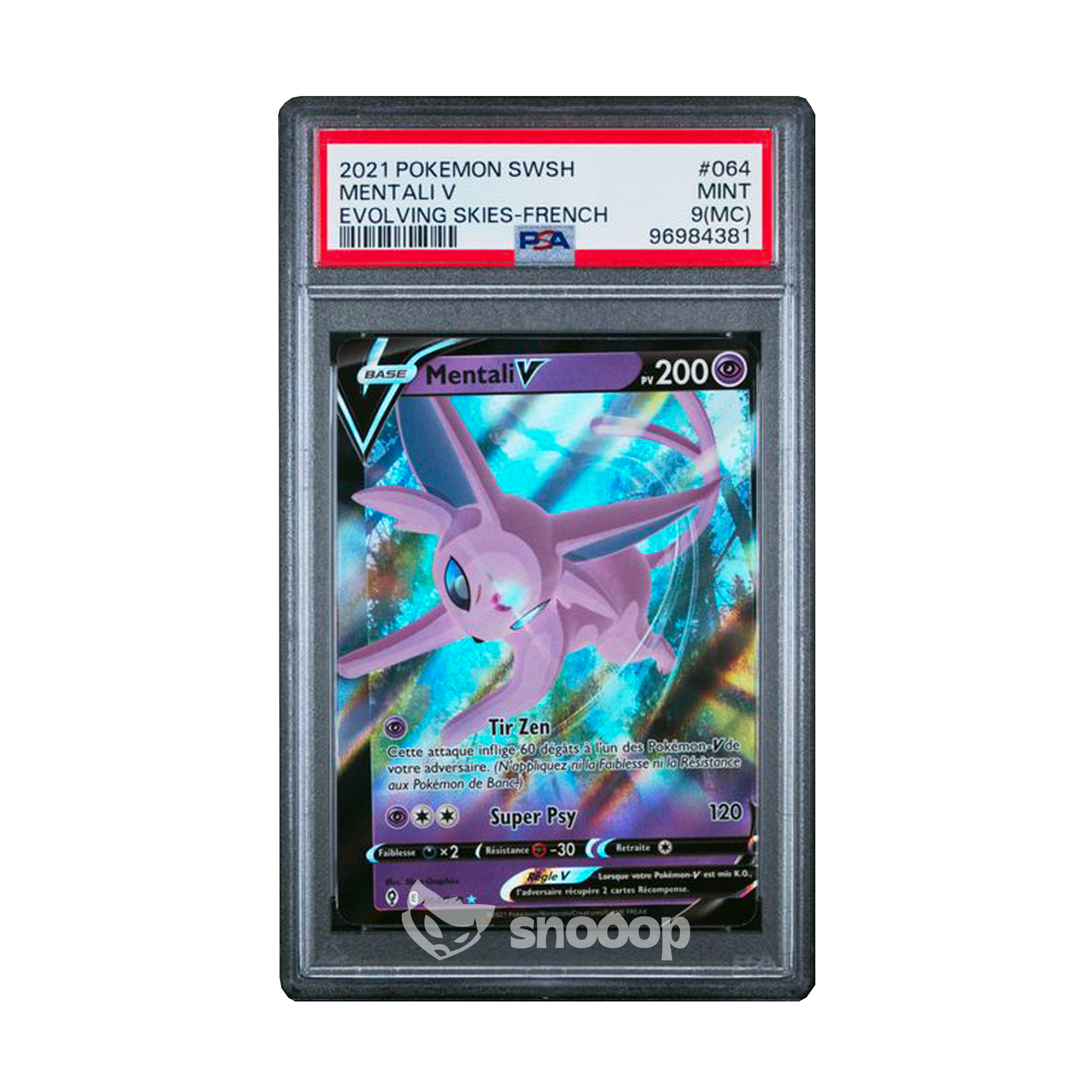 Carte Gradée | Pokémon | PSA | Mentali V Evolving Skies | PSA Misscut | 🇫🇷