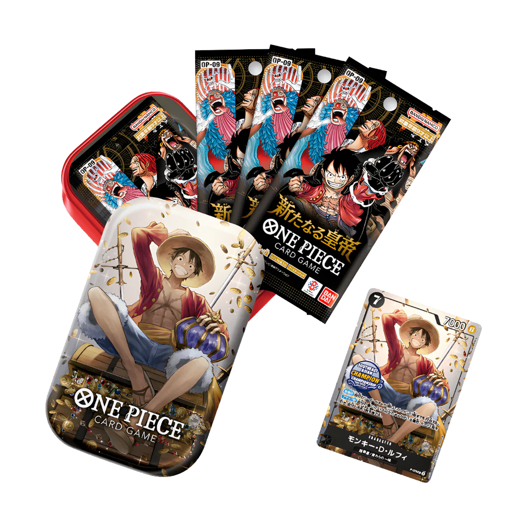 ONE PIECE CARD GAME ドミニカード Mini-Tin | One Piece | Mini-Tin Pack Set VOL.1 | [TS-01] - Monkey.D.Lu