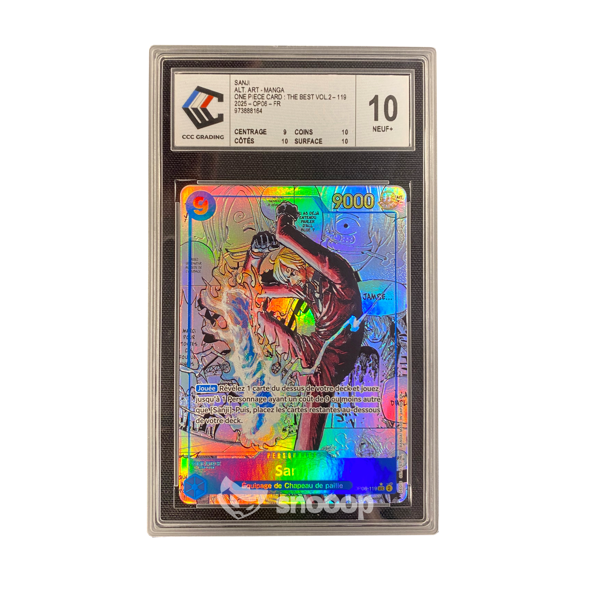 Carte Gradée | One Piece | CCC | Sanji ALT Rare Manga | CCC 10 | 🇫🇷