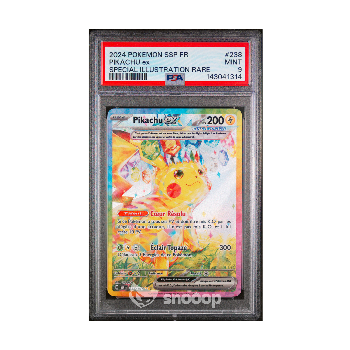 Carte Gradée | Pokémon | PSA | Pikachu Ex SSP 238/191 | PSA 9 | 🇫🇷