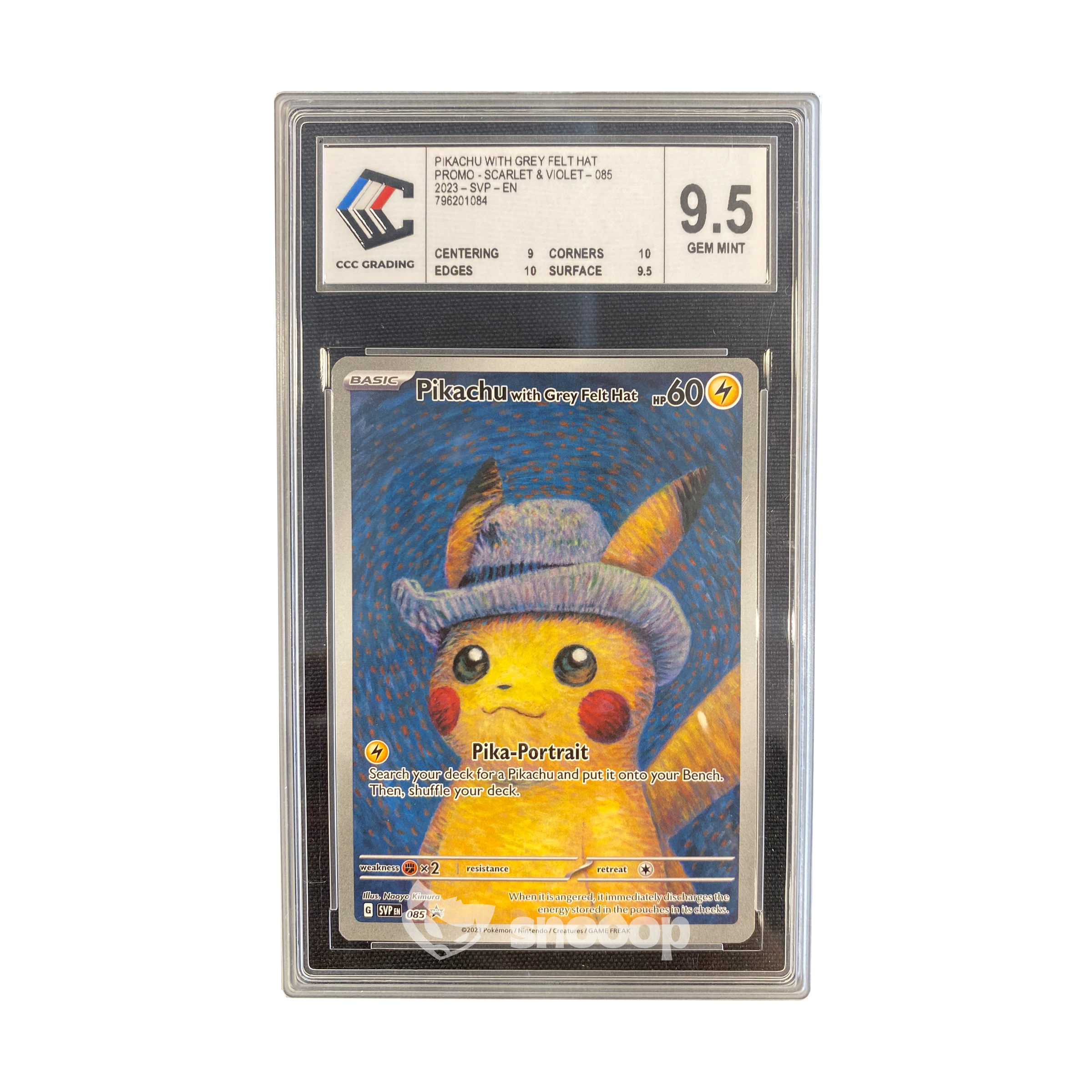 Carte Gradée | Pokémon | CCC | Pikachu With Grey Hat Scarlet & Violet-Promo | CCC 9.5 | 🇬🇧