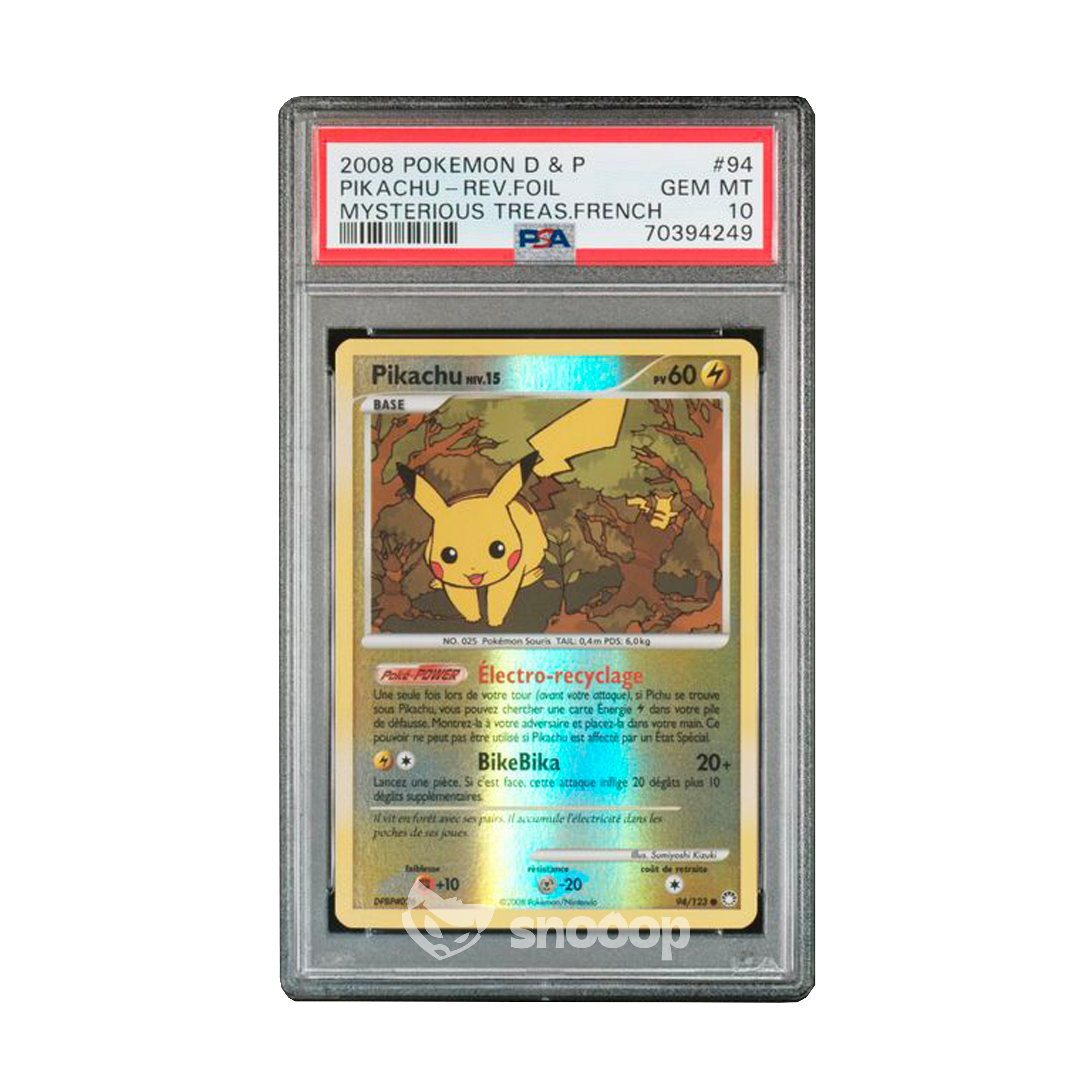 Carte Gradée | Pokémon | PSA | Pikachu Reverse Foil Mysterious Treasure | PSA 10 | 🇫🇷