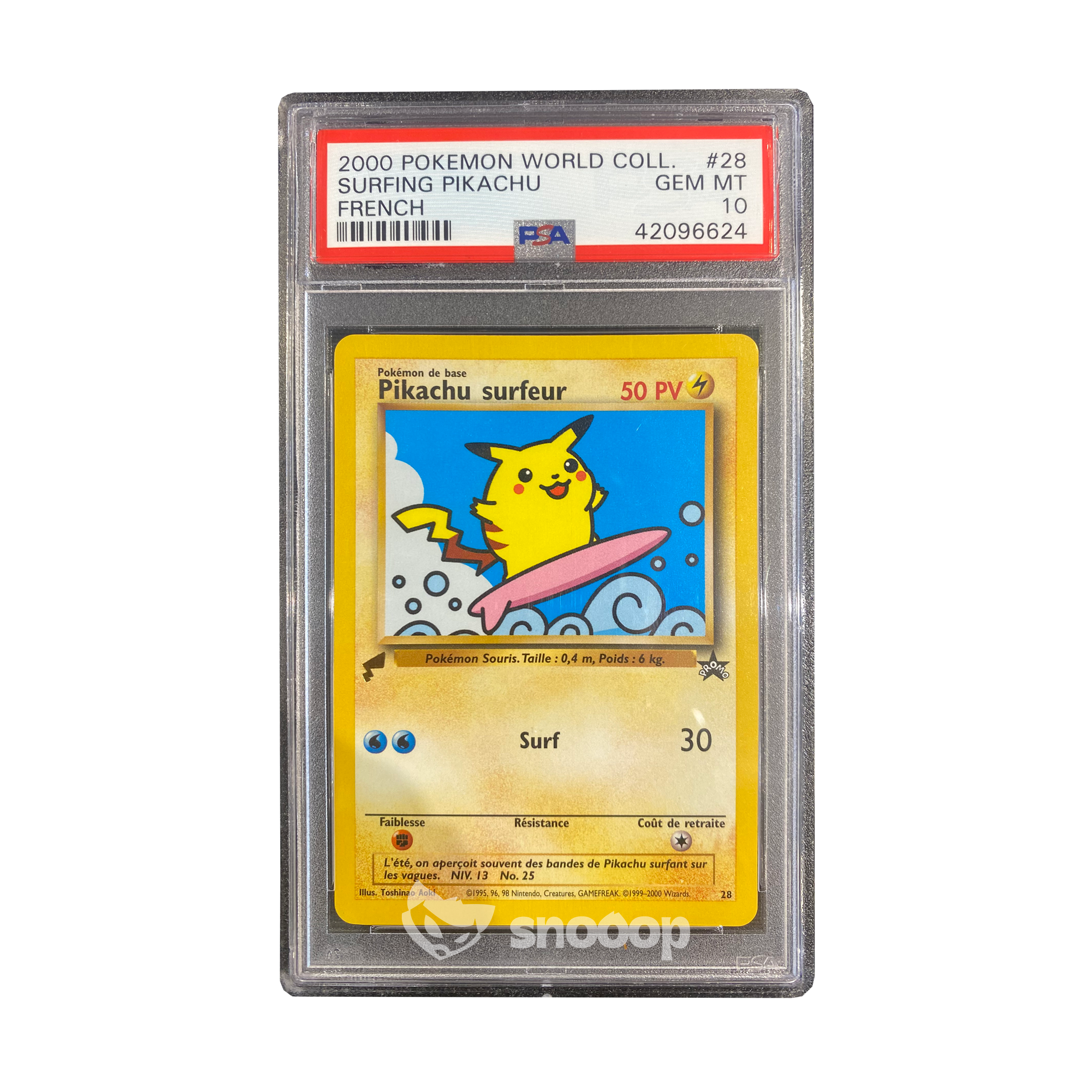 Carte Gradée | Pokémon | PSA | Pikachu Surfeur World Collection | PSA 10 | 🇫🇷
