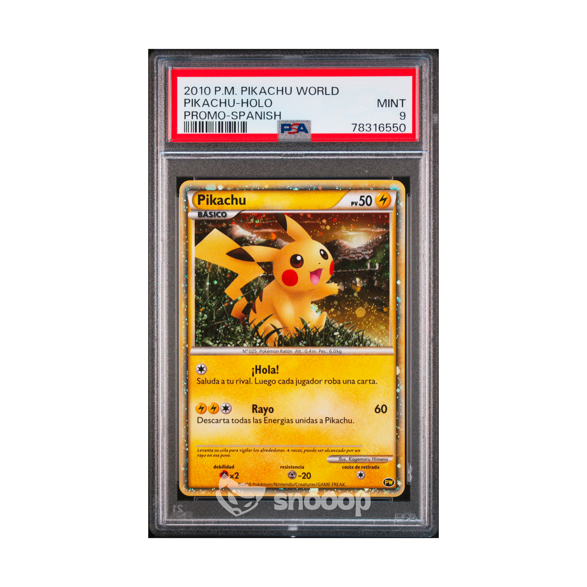 Carte Gradée | Pokémon | PSA | Pikachu Holo 2010 World Promo | PSA 9 | 🇪🇸