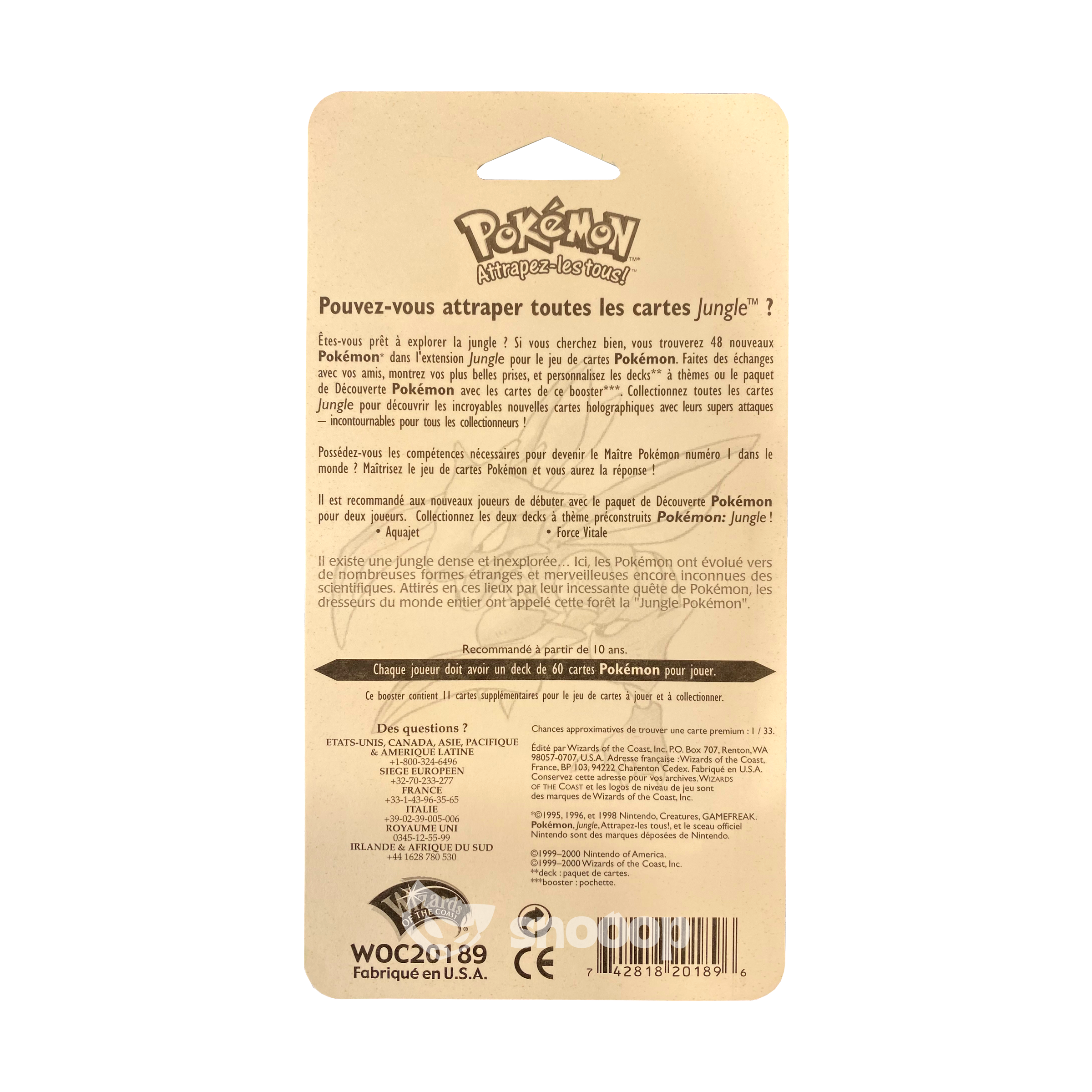 Booster sous Blister | Pokémon | 2ème Édition | Jungle | Grodoudou | 🇫🇷