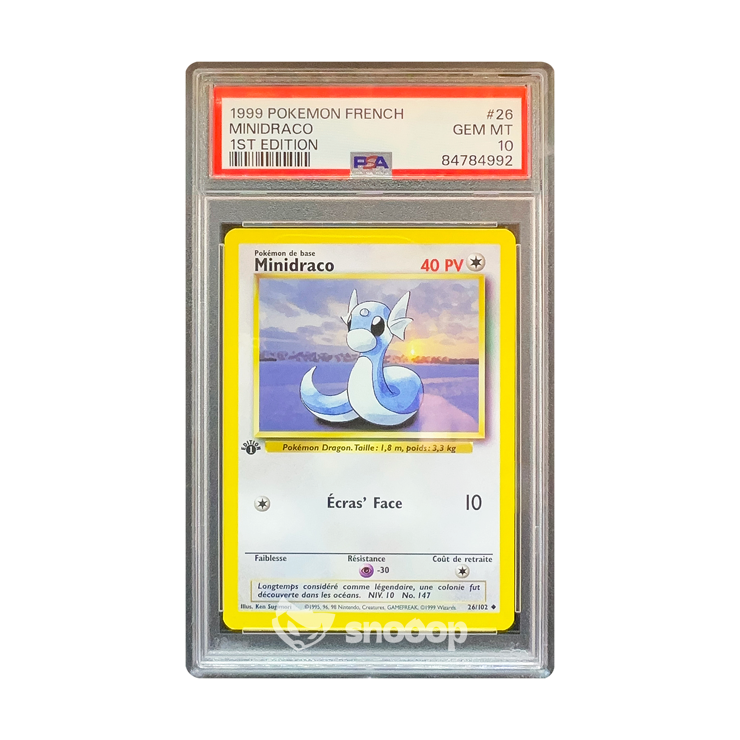Carte Gradée | Pokémon | PSA | 1999 Minidraco 1st Edition (#26) | PSA 10 | 🇫🇷