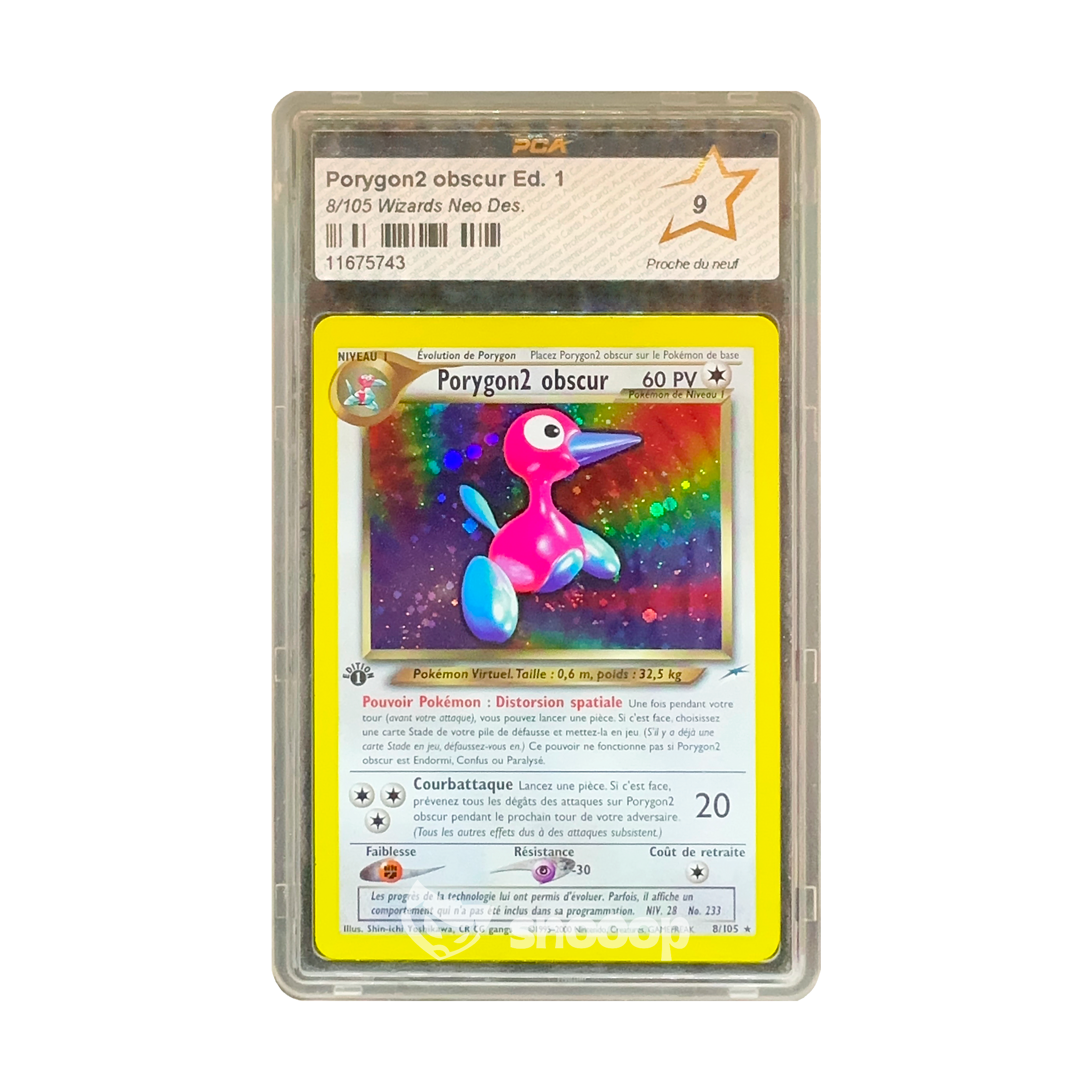 Carte Gradée | Pokémon | PCA | Porygon2 Obscur Ed. 1 Wizards Neo Destiny (#8) | PCA 9 | 🇫🇷