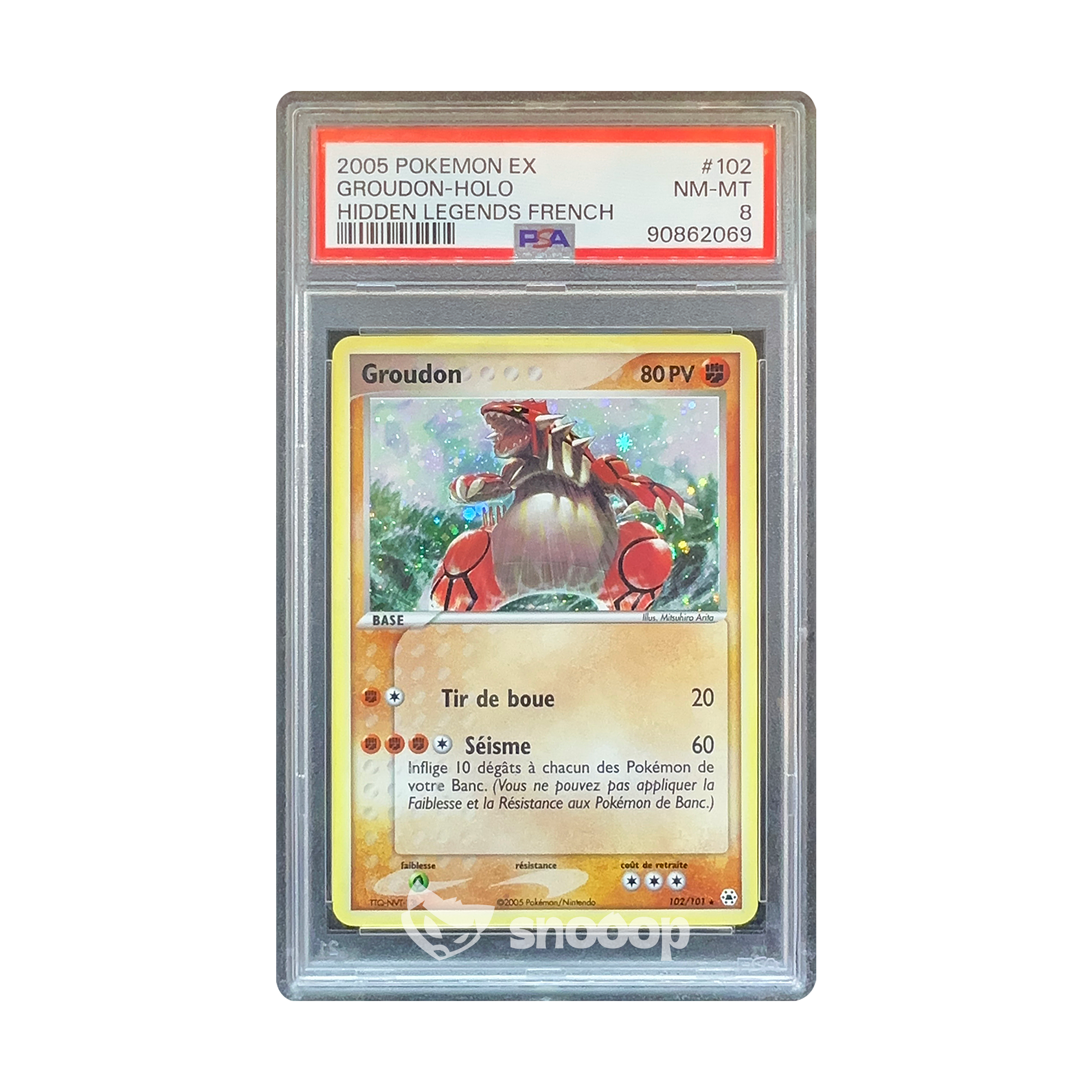 Carte Gradée | Pokémon | PSA | 2005 Groudon Holo Hidden Legends (#102) | PSA 8 | 🇫🇷