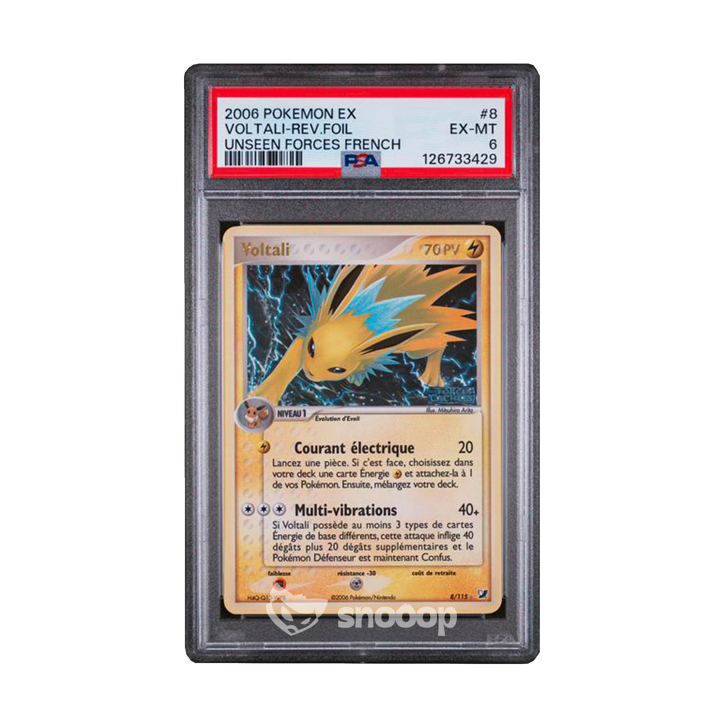 Carte Gradée | Pokémon | PSA | Voltali Reverse Foil Unseen Forces | PSA 6 | 🇫🇷