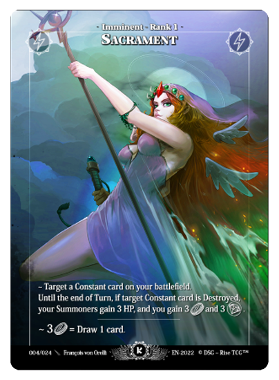 Rise TCG | Kickstarter Stretch Goal Set | 04 / 24 | sacrament | 🇬🇧