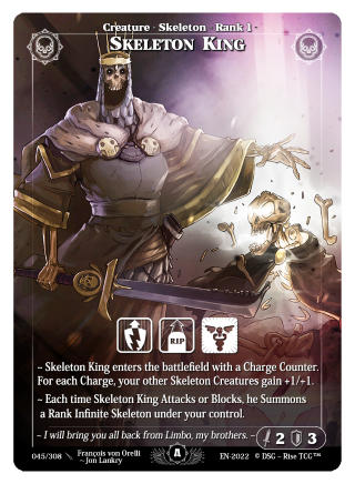 Rise TCG | Alpha édition standard | 045 / 308 | skeleton king rare