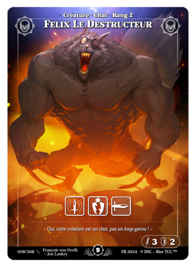 Rise TCG | Beta édition standard | 058 / 308 | felix the destructor uncommon | 🇫🇷