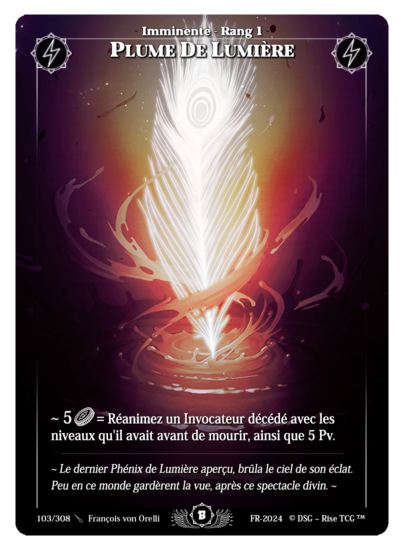 Rise TCG | Beta édition standard | 103 / 308 | feather of light rare | 🇫🇷