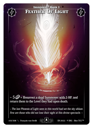 Rise TCG | Alpha édition standard | 103 / 308 | feather of light rare