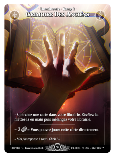 Rise TCG | Beta édition standard | 113 / 308 | ancients grimoire legendary | 🇫🇷