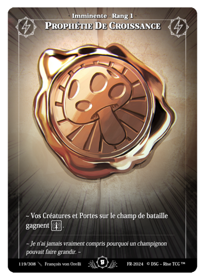 Rise TCG | Beta édition standard | 119 / 308 | growth prophecy uncommon | 🇫🇷