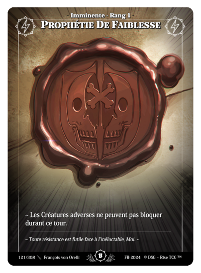 Rise TCG | Beta édition standard | 121 / 308 | weakness prophecy uncommon | 🇫🇷