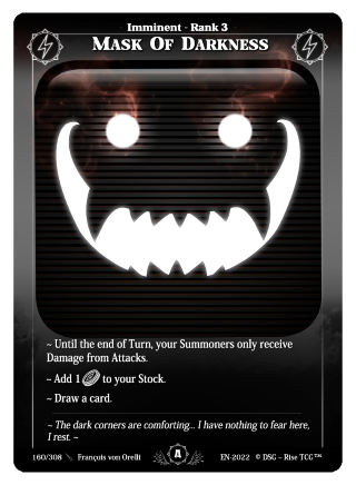 Rise TCG | Alpha édition standard | 160 / 308 | mask of darkness uncommon