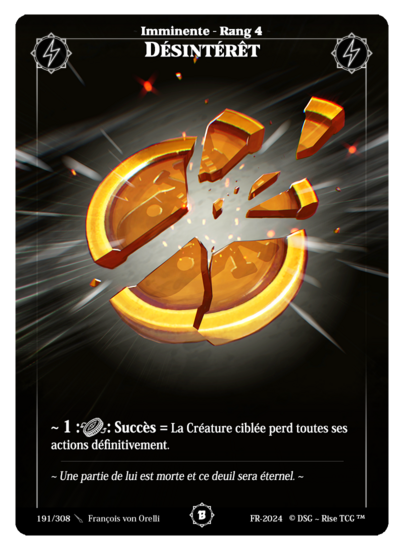 Rise TCG | Beta édition standard | 191 / 308 | disinterest common | 🇫🇷