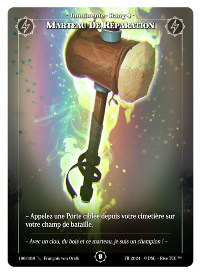 Rise TCG | Beta édition standard | 196 / 308 | repair hammer common | 🇫🇷