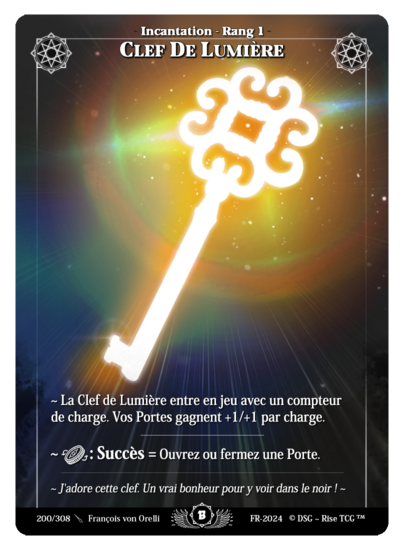 Rise TCG | Beta édition standard | 200 / 308 | key of light rare | 🇫🇷