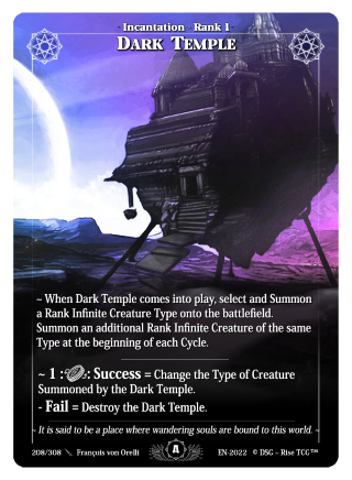 Rise TCG | Alpha édition standard | 208 / 308 | dark temple rare