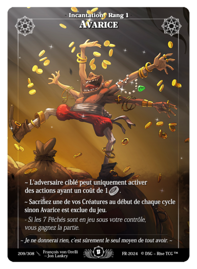 Rise TCG | Beta édition standard | 209 / 308 | greed rare | 🇫🇷