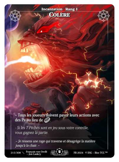 Rise TCG | Beta édition standard | 215 / 308 | wrath rare | 🇫🇷