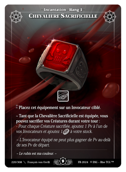 Rise TCG | Beta édition standard | 220 / 308 | signet ring of sacrifice rare | 🇫🇷