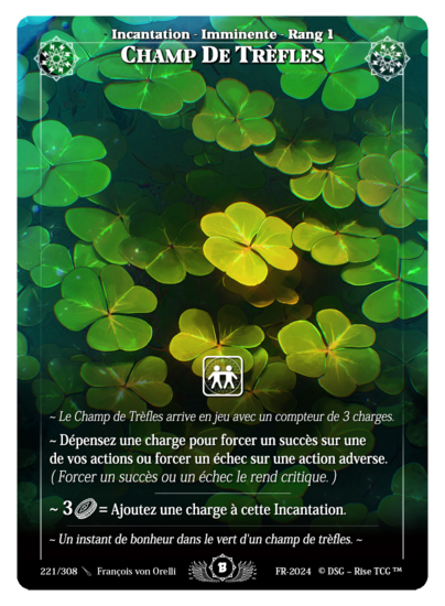 Rise TCG | Beta édition standard | 221 / 308 | clover field rare | 🇫🇷