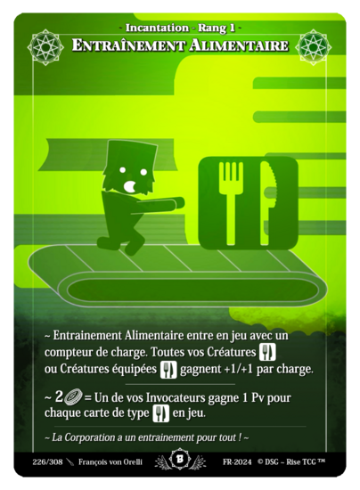 Rise TCG | Beta édition standard | 226 / 308 | food training uncommon | 🇫🇷