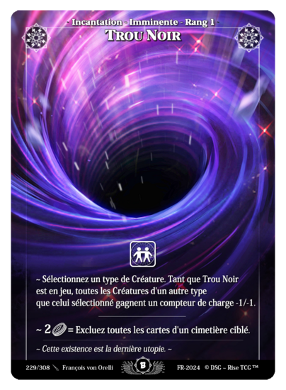 Rise TCG | Beta édition standard | 229 / 308 | black hole rare | 🇫🇷