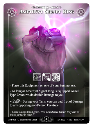 Rise TCG | Alpha dition standard | 234 / 308 | amethyst signet ring rare