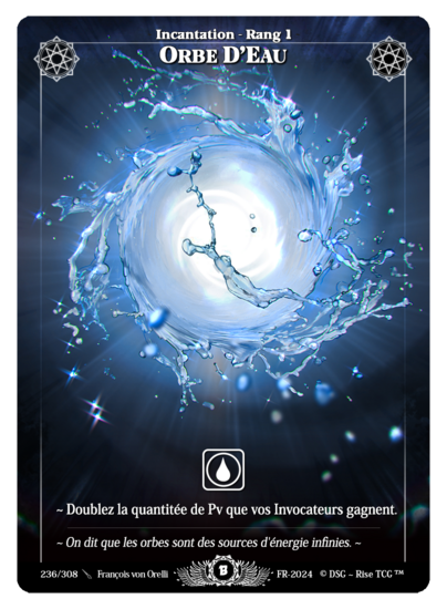 Rise TCG | Beta édition standard | 236 / 308 | water orb legendary | 🇫🇷