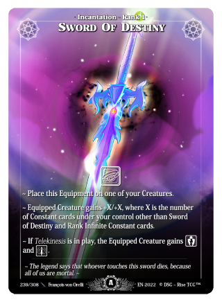 Rise TCG | Alpha édition standard | 239 / 308 | sword of destiny legendary