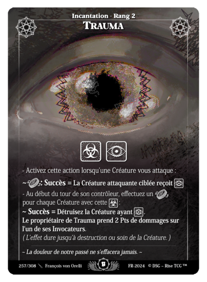 Rise TCG | Beta édition standard | 257 / 308 | trauma rare | 🇫🇷