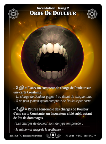 Rise TCG | Beta édition standard | 265 / 308 | orb of pain uncommon | 🇫🇷