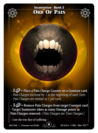 Rise TCG | Alpha édition standard | 265 / 308 | orb of pain uncommon