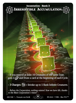 Rise TCG | Alpha édition standard | 285 / 308 | irresistible accumulation uncommon