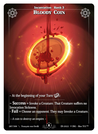 Rise TCG | Alpha édition standard | 287 / 308 | bloody coin uncommon